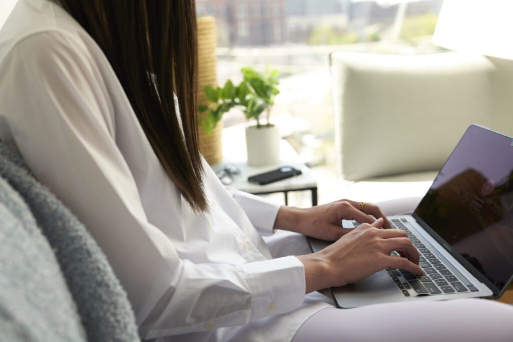 woman on computer